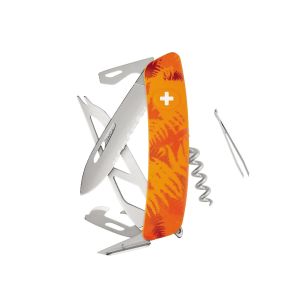 Navaja Multiusos Swiza CH05TR AM CHEESE naranja helecho con hoja de acero 440 de 7,5 cm