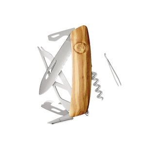 Navaja Multiusos Swiza CH05TR AM CHEESE madera olivo con hoja de acero 440 de 7,5 cm