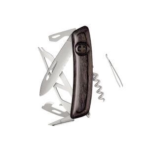Navaja Multiusos Swiza CH05TR AM CHEESE laminado negra con hoja de acero 440 de 7,5 cm