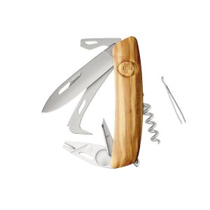 Navaja Multiusos Swiza HO05R-TT AM HORSE & TICK TOOL madera olivo con hoja de acero 440 de 7,5 cm