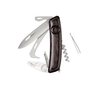 Navaja Multiusos Swiza HO05R-TT AM HORSE & TICK TOOL laminado negra con hoja de acero 440 de 7,5 cm
