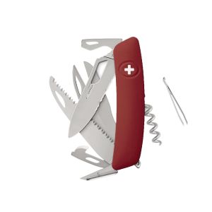 Navaja Multiusos Swiza SH09TR AM SAW & SCISSORS WAVY EDGE rojo con hoja de acero 440 de 7,5 cm