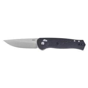 Navaja Crkt SERO negra 7170 con hoja de acero Acero inoxidable S35VN de 7.7 cm y empuñadura de Nailon verde de 12.3 cm