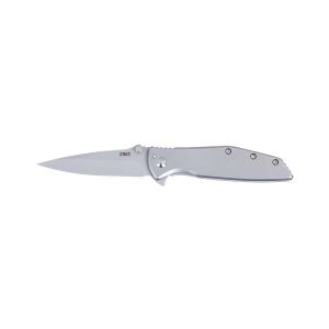 Navaja Crkt SLAG gris 7600 con hoja de acero Acero D2 de 7.5 cm y empuñadura de Acero inoxidable de 9.8 cm