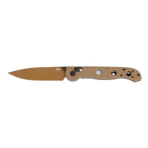 Navaja Crkt M16-X CROSSBAR LOCK DESERT TAN M16-03XD con hoja de acero Acero para herramientas D2 de 9.1 cm y empuñadura de Grivory de 11.8 cm