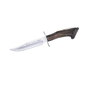 Muela Cuchillo de caza Cazorla CAZ-16 con hoja de acero inoxidable MoVa de 16 cm y empuñadura de madera de rosewood de 13