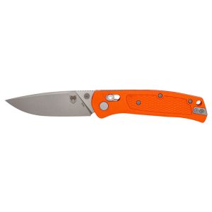 Navaja Cobratec Scout naranja con hoja de acero VG10 de 7.9 cm y empuñadura de Grivory de 10.8 cm