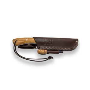 Cuchillo Joker CO136-P Nessmuk completo con hoja de acero Sandvik 14C28N de 11 cm y empuñadura de olivo de 11