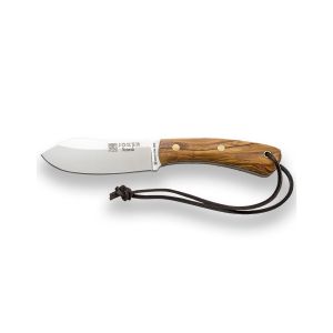 Cuchillo Joker CO136 Nessmuk con hoja de acero Sandvik 14C28N de 11 cm y empuñadura de olivo de 11,8 cm