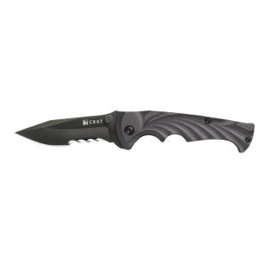 Navaja Crkt TINY TIGHE BREAKER BLACK 1097K FILO MIXTO con hoja de acero AUS-8 de 7,3 cm y empuñadura de GFN de 10,2 cm