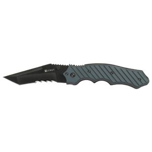 Navaja Crkt CRAWFORD TRIUMPH BLACK 1031K FILO MIXTO con hoja de acero AUS-8 de 8,9 cm y empuñadura de G-10 de 12,7 cm