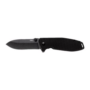 Navaja Crkt SQUID XM BLACK 2495K con hoja de acero D2 de 7,5 cm y empuñadura de G-10 de 10,4 cm