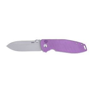 Navaja Crkt SQUID XM BUTTON LOCK VIOLET 2495P con hoja de acero 14C28N de 7,5 cm y empuñadura de G-10 de 10,3 cm