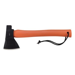 Hacha Crkt CHOGAN HATCHET ORANGE 2727 con hoja de acero 1055 Acero carbono de 8 cm y empuñadura de GFN de 25,5 cm