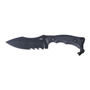 Cuchillo Crkt BUGSY BLACK 3605KV SERRATED con hoja de acero 1095 carbono de 9,6 cm y empuñadura de G-10 de 9,3 cm