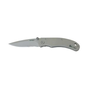 Navaja Crkt NAVAJO SMALL 6011 FILO MIXTO con hoja de acero Z60CDV14  de 6,4 cm y empuñadura de Acero inoxidable de 8,3 cm