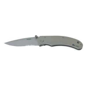 Navaja Crkt NAVAJO LARGE 6012 FILO MIXTO con hoja de acero Z60CDV14  de 7,6 cm y empuñadura de Acero inoxidable de 9,6 cm