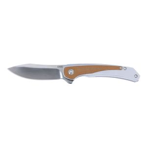 Navaja Crkt PADAWAN BROWN 6070 con hoja de acero 14C28N de 7,6 cm y empuñadura de G-10 de 10,4 cm