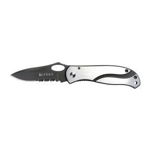 Navaja Crkt PAZODA 6490 FILO MIXTO con hoja de acero 8Cr13MoV de 7 cm y empuñadura de Acero inoxidable de 9,5 cm