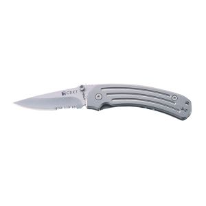 Navaja Crkt S-2 TITANIUM MEDIUM 7512 FILO MIXTO con hoja de acero AUS-118 de 7,3 cm y empuñadura de Titanio de 10,2 cm