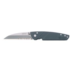 Navaja Crkt MIRAGE GRAY GHOST WHARNCLIFFE 7842 FILO MIXTO con hoja de acero AUS-8 de 7,6 cm y empuñadura de Aluminio de 10,4 cm