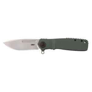 Navaja Crkt HOMEFRONT ALUMINUM OD GREEN K252GXP con hoja de acero 12C27 de 9 cm y empuñadura de Aluminio de 12,1 cm