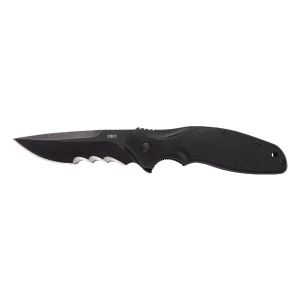 Navaja Crkt SHENANIGAN ASSISTED BLACK K800KKP FILO MIXTO con hoja de acero 1.4116 de 8,5 cm y empuñadura de GFN de 12,3 cm