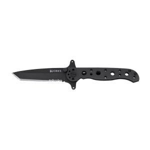 Navaja Crkt M16-SS EDC TANTO BLACK DUAL-HILT M16-10KSF FILO MIXTO con hoja de acero 8Cr14MoV de 7,5 cm y empuñadura de Acero inoxidable de 10,3 cm