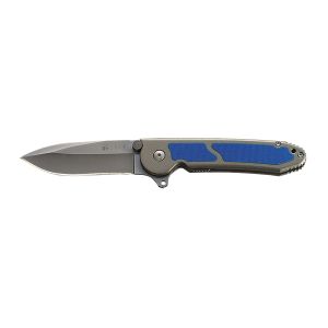Navaja Crkt M18 SMALL BLUE M18-02B  con hoja de acero AUS-8 de 8,3 cm y empuñadura de G-10 de 11,1 cm