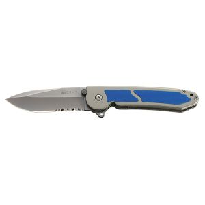 Navaja Crkt M18 LARGE BLUE M18-14B FILO MIXTO con hoja de acero AUS-8 de 9,2 cm y empuñadura de G-10 de 12,7 cm