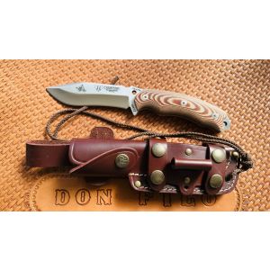 Cuchillo Cudeman 124-X* JJSK1 hoja de acero inoxidable MoVa 1.4116 de 12 cm empuñadura de micarta marrón de 11,5 cm