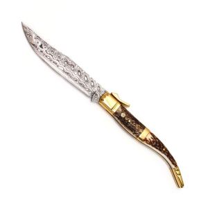 Muela Navaja de lujo CURRO-A.DAM hoja de acero damasco de 10