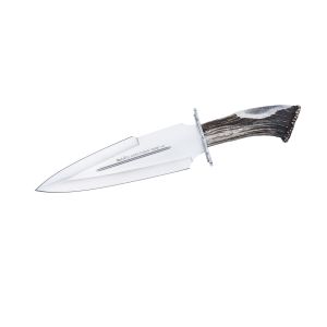 Muela Cuchillo Gran Duque DUQUE-25S hoja de acero MoVa de 26 cm y empuñadura de roseta de ciervo.