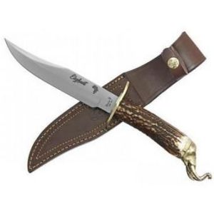 Muela Cuchillo de Caza BIG FIVE ELEPHANT ELEPHANT-16BF con hoja de acero inox MoVa de 16 cm y empuñadura de asta de ciervo de 13 cm