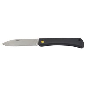 Navaja Florinox Le Bricoleur Negra BRINOIR con hoja de acero Acero inoxidable de 8 cm y empuñadura de PVC moldeado de 11.2 cm