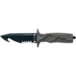 Cuchillo Fox FIRE BRIGADE RESCUE AND EMERGENCY KNIFE FX-0171102 con hoja de acero N690Co de 13.5 cm y empuñadura de Forprene  verde de 14 cm