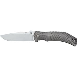 Navaja italiana FOX EXTREME ELITE FX-121 TI con hoja de acero böhler N690Co lacada en negro de 8,5 cm y empuñadura de TITANIO de 10,5 cm con clip reversible
