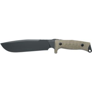 Cuchillo italiano FOX JUNGLE FX-133 MGT con hoja de acero böhler N690Co de 19 cm y empuñadura de micarta canvas verde camuflaje de 13 cm, con funda compatible con MOLLE