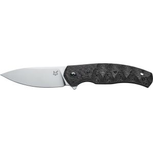 Navaja italiana FOX ZIGGY FX-308 CF con hoja de acero Böhler N690Co de 8 cm y empuñadura de 12 cm de fibra de carbono negro