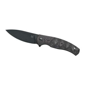 Navaja italiana FOX ZIGGY FX-308 CFB con hoja de acero Böhler N690Co de 8 cm con recubrimiento PVD negro y empuñadura de 12 cm de fibra de carbono negro