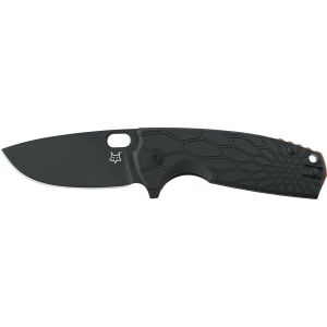 Navaja italiana FOX CORE FX-604 B con hoja de acero Böhler N690Co con recubrimiento PVD y empuñadura de 11 cm de FRN negro panel de abeja