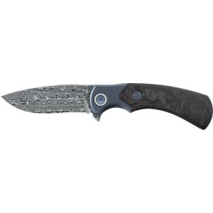 Navaja italiana FOX 40 Aniversario FX-F2017 D con hoja de 8,5 cm de acero Damasteel DS93X Gysinge y empuñadura de titanio y fibra de carbono de 11,5 cm