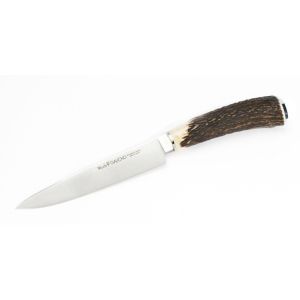 Muela Cuchillo GAUCHO-16A hoja de acero MoVa de 16 cm y empuñadura de asta de ciervo.