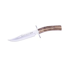 Muela Cuchillo de caza GRED-16 con hoja de acero inoxidable MoVa de 16 cm y empuñadura de madera de olivo.