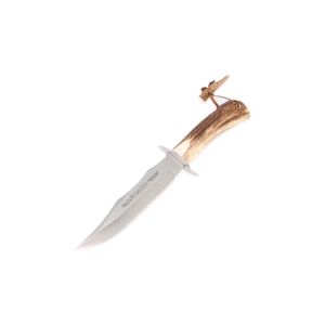 Muela Cuchillo de caza GRED-17 con hoja de acero inoxidable MoVa de 17 cm y empuñadura de asta de ciervo.