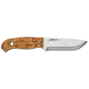 Cuchillo Helle Polaris 200675 con hoja de acero 14C28N de 8 cm y empuñadura de Abedul rizado de 8.7 cm