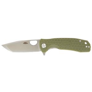 Navaja Honey Badger Small Tanto Verde 1343 con hoja de acero 8Cr13MoV de 7.1 cm y empuñadura de FRN de 9.5 cm