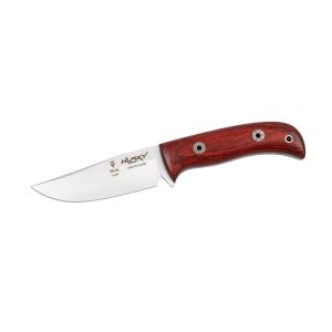 Muela Cuchillo husky HUSKY-11RM hoja de acero Sandvik 14c28n de 11 cm y empuñadura de micarta blanca