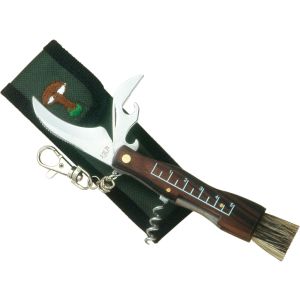 Navaja JKR 0090 con hoja de acero inoxidable de 5,5 cm y empuñadura de madera.