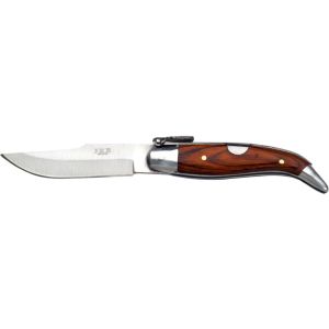 Navaja JKR 0140 con hoja de acero de 6,5 cm y empuñadura de madera roja.